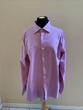 Michael Kors Men’s Slim Fit Geo Print Long Sleeve Shirt Size XL 17/17.5 Preppy